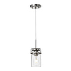 LED Mini Pendant Light Fixture - 8W - 800 Lumens - 2700K Soft White CCT - Energy Star & UL Listed - Satin Nickel Finish