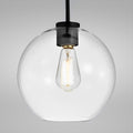 4 3/4" Wide Black & Clear Glass Orb LED Mini Pendant Light, P607D Series