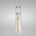 3 2/5" Wide Satin Nickel & Clear Glass LED Mini Pendant Light, P608D Series