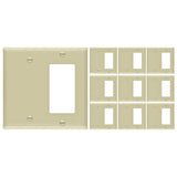 Enerlites Combination Two-Gang Wall Plate – Blank and Decorator/GFCI