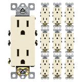 Enerlites Residential Grade 15A Decorator Style Self-Grounding Duplex Receptacle