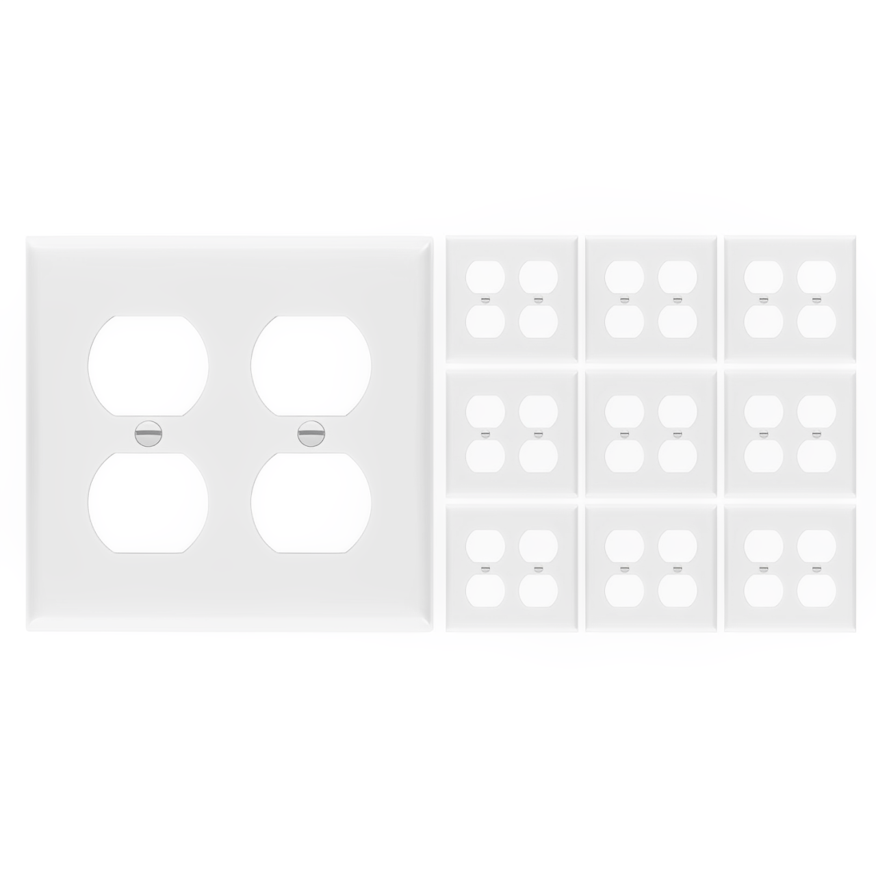 Enerlites Duplex Receptacle Two-Gang Wall Plate, Mid-Size