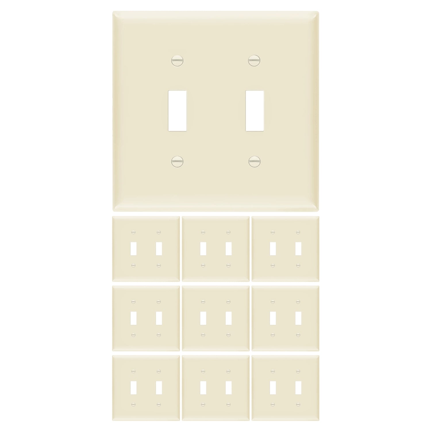 Enerlites Toggle Switch Two-Gang Wall Plate, Mid-Size