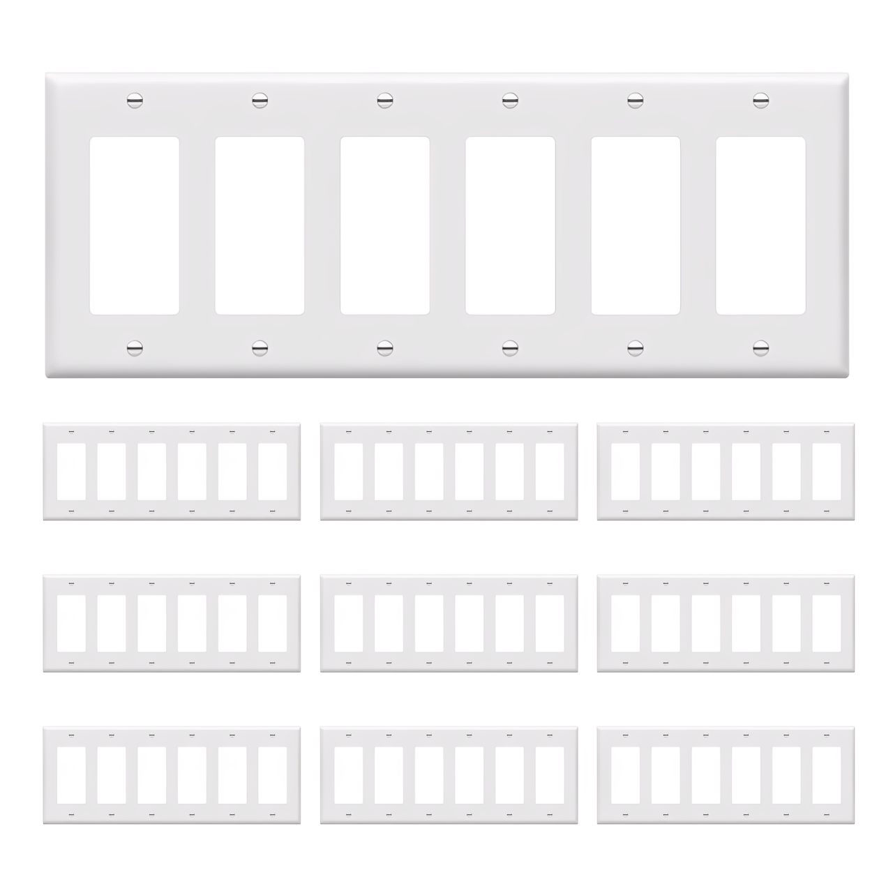 Enerlites Decorator/GFCI Six-Gang Wall Plate