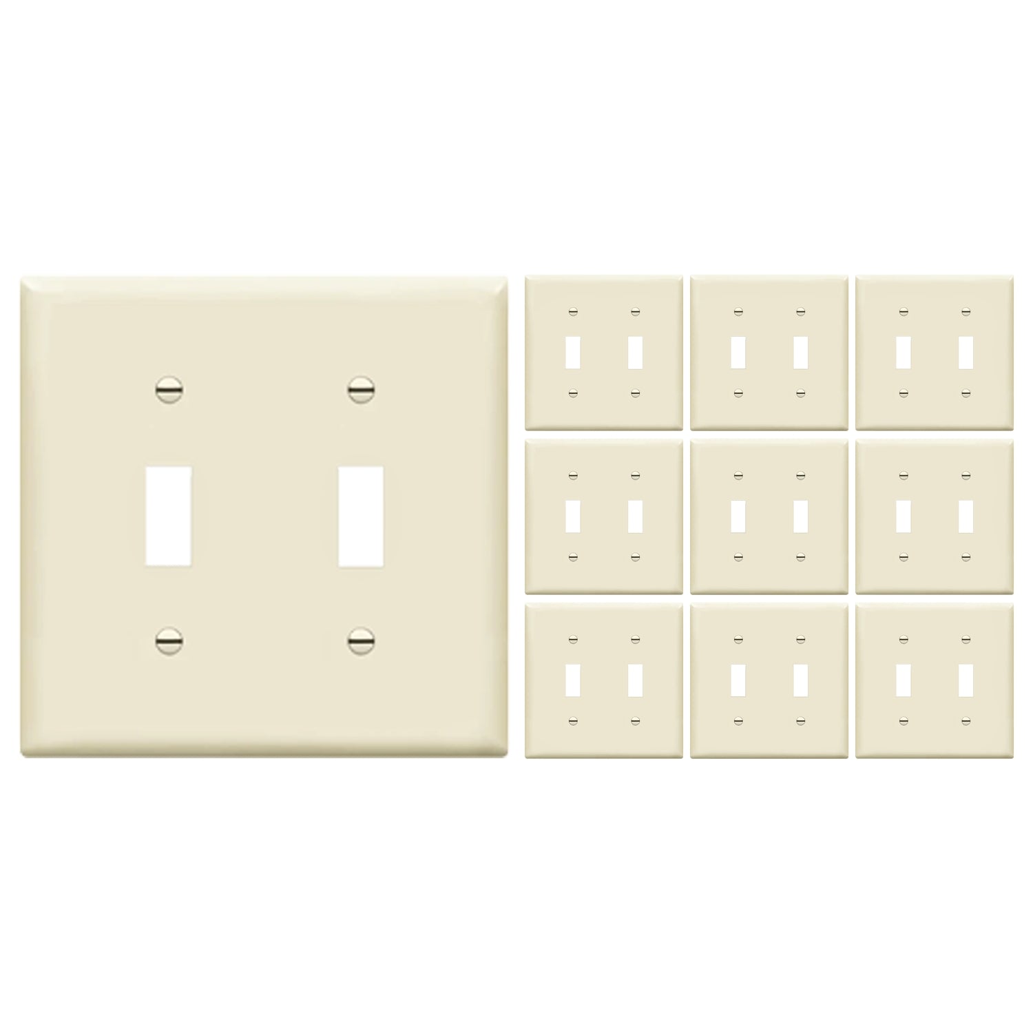 Enerlites Toggle Switch Two-Gang Wall Plate