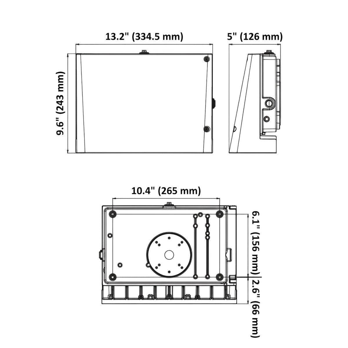 LED Slim Wall Pack, Full Cutoff, Dusk to Dawn, 100W, Selectable CCT, 15500 Lumens