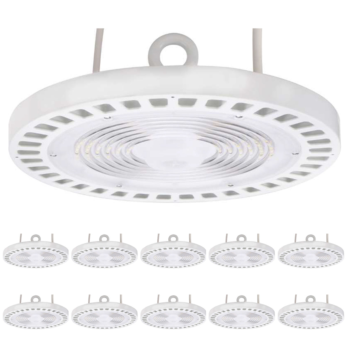 UFO High Bay 200W LED Fixture, White, 28000 Lumens