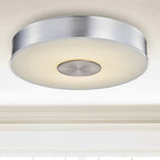 11 Inch Round LED Brushed Aluminum Ceiling Light, Fusion, Surface Mount, 1300 Lumens