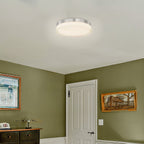 11 Inch Round LED Satin Nickel Ceiling Light, Surface Mount, 950 Lumens