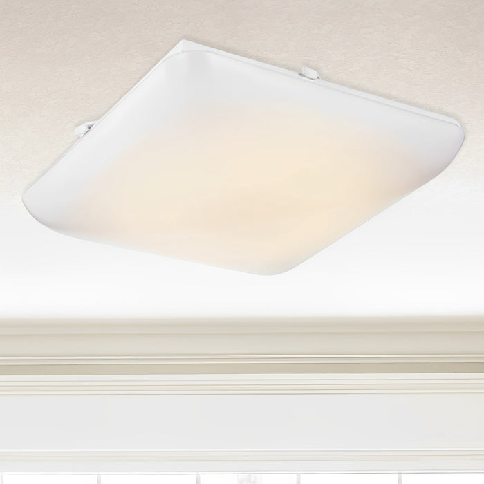 11 Inch Square LED Puff Ceiling Light, Cloud, White, Surface Mount, 120V, 1500 Lumens