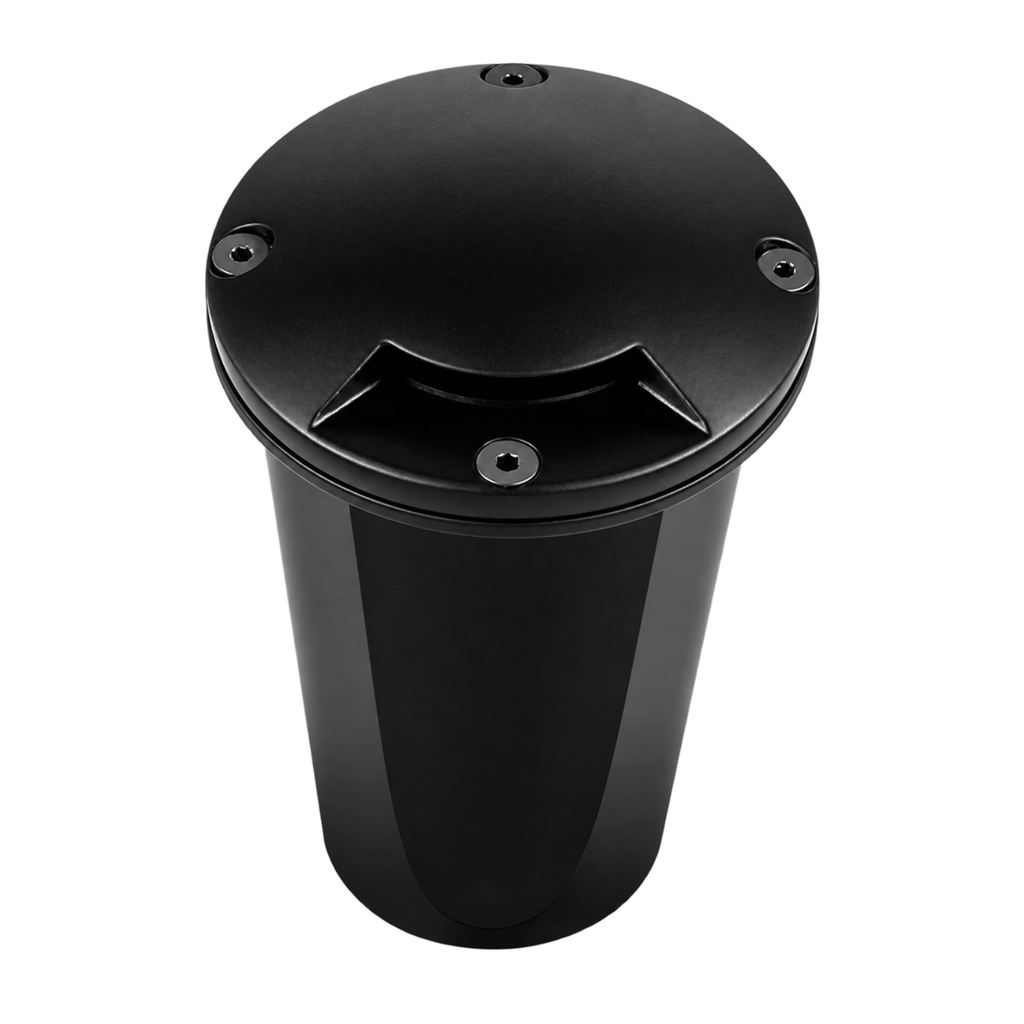Black single-aperture marker well light