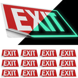 Photoluminescent Exit Sign Sticker, Glow in the Dark