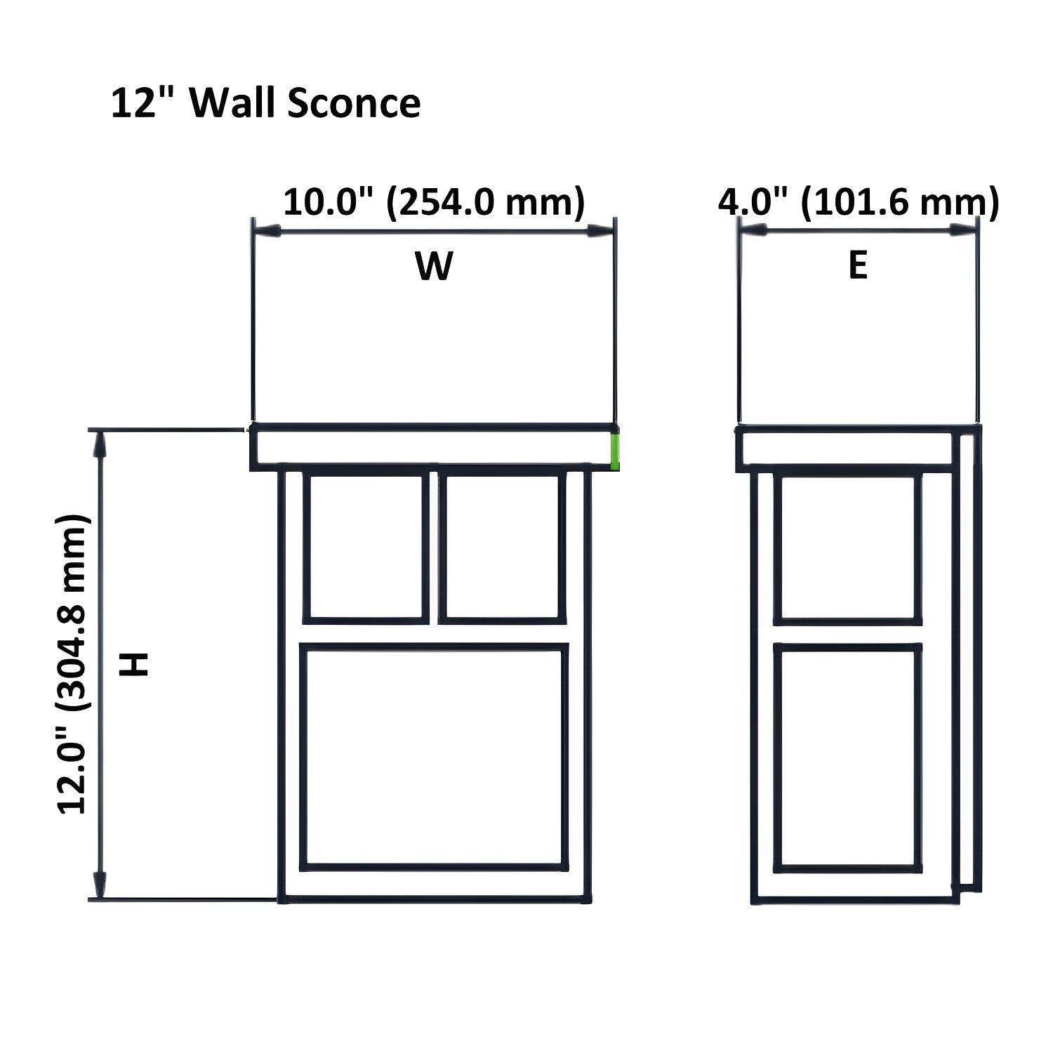 Black Finish & Glass LED Wall Sconce, 3-4311D Series