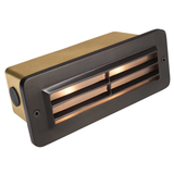 Brass 3-Louver Glass Lens Brick Step Light, Recessed, 8-1/4 Inch, Gun Metal, 250 Lumens