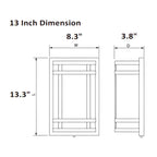 Dimension of 13 Inch wall light fixture, wall sconce, or lamp sconce