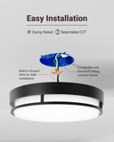 Easy installation and includes a built-in ground wire for added safety. Compatible with standard junction boxes.