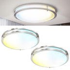 14 Inch Round LED Ceiling Light, Brushed Nickel, Selectable CCT, 1500 Lumens