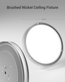This ceiling fixture features a sleek, timeless low-profile design that reduces wattage consumption—ideal for retrofitting inefficient fixtures.