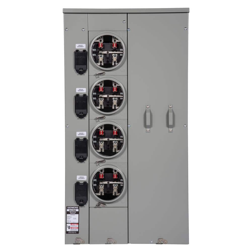 Siemens Uni-PAK 4-Gang 400 Amp Ringless-Style Multi-Family Metering with Horn Bypass, model WP4411RJB, product view