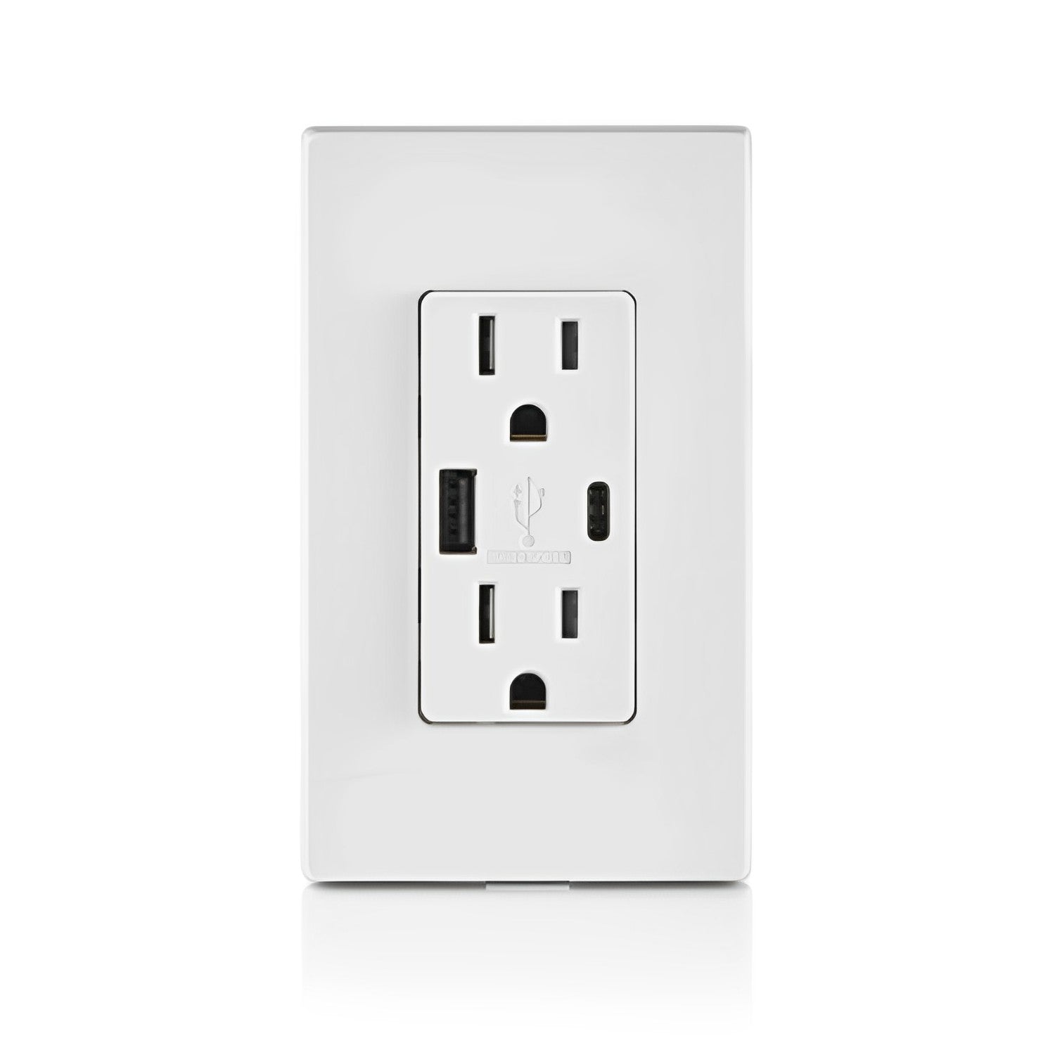 Tamper Resistant Duplex Receptacle, Dual AC & USB-A/USB-C In-Wall Outlet