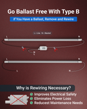 Bypass Benefits. Avoid costly ballast replacement with the T8 LED Tube from Sunco Lighting. These LED tubes use non-shunted tombstones (not included). White wire is non-energized and black wire is energized. These SEP tubes are single ended power. The tombstones on one end are just for support. Our 50,000 hour lifetime LED tubes save money by using less power with a 15W tube that is equivalent to a 32W traditional tube. Includes 1800 lumens of bright, instant on light.