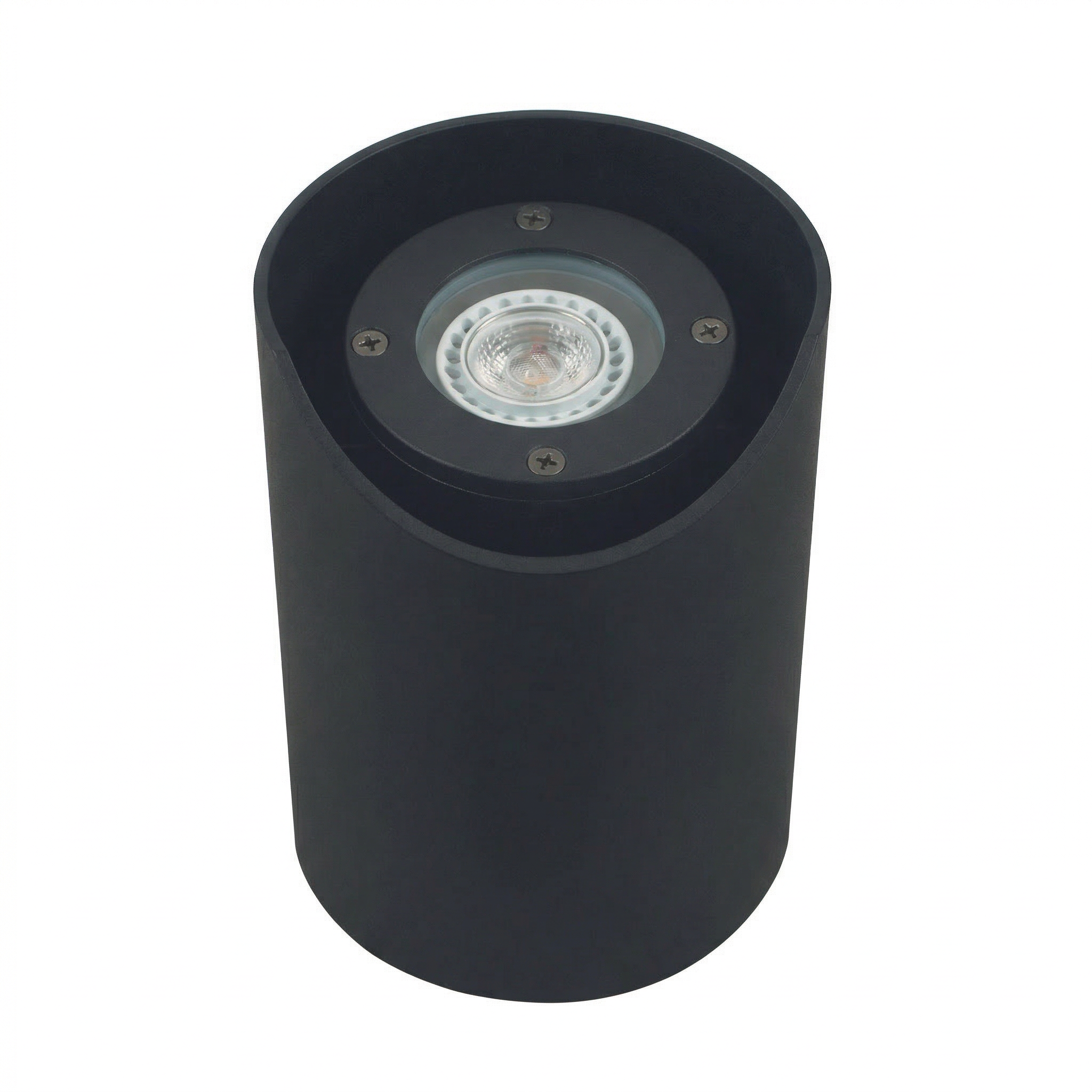 Black open-face shielded-sleeve well light