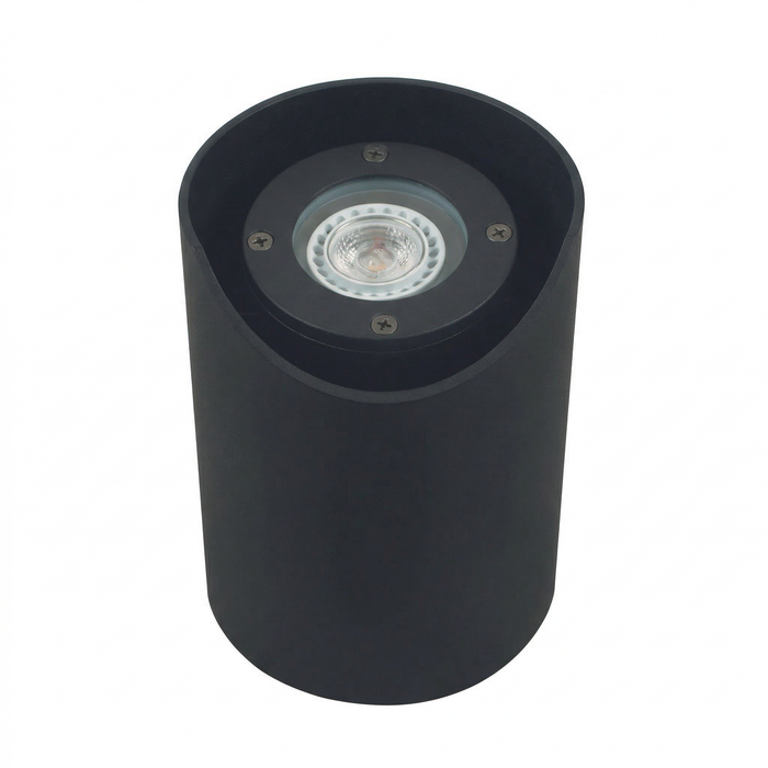 Black open-face shielded-sleeve well light