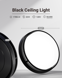 Sunco's Black Ceiling Light is 3.5 inches thick and 16 inches in diameter, giving off 1700 lumens at 32 watts.
