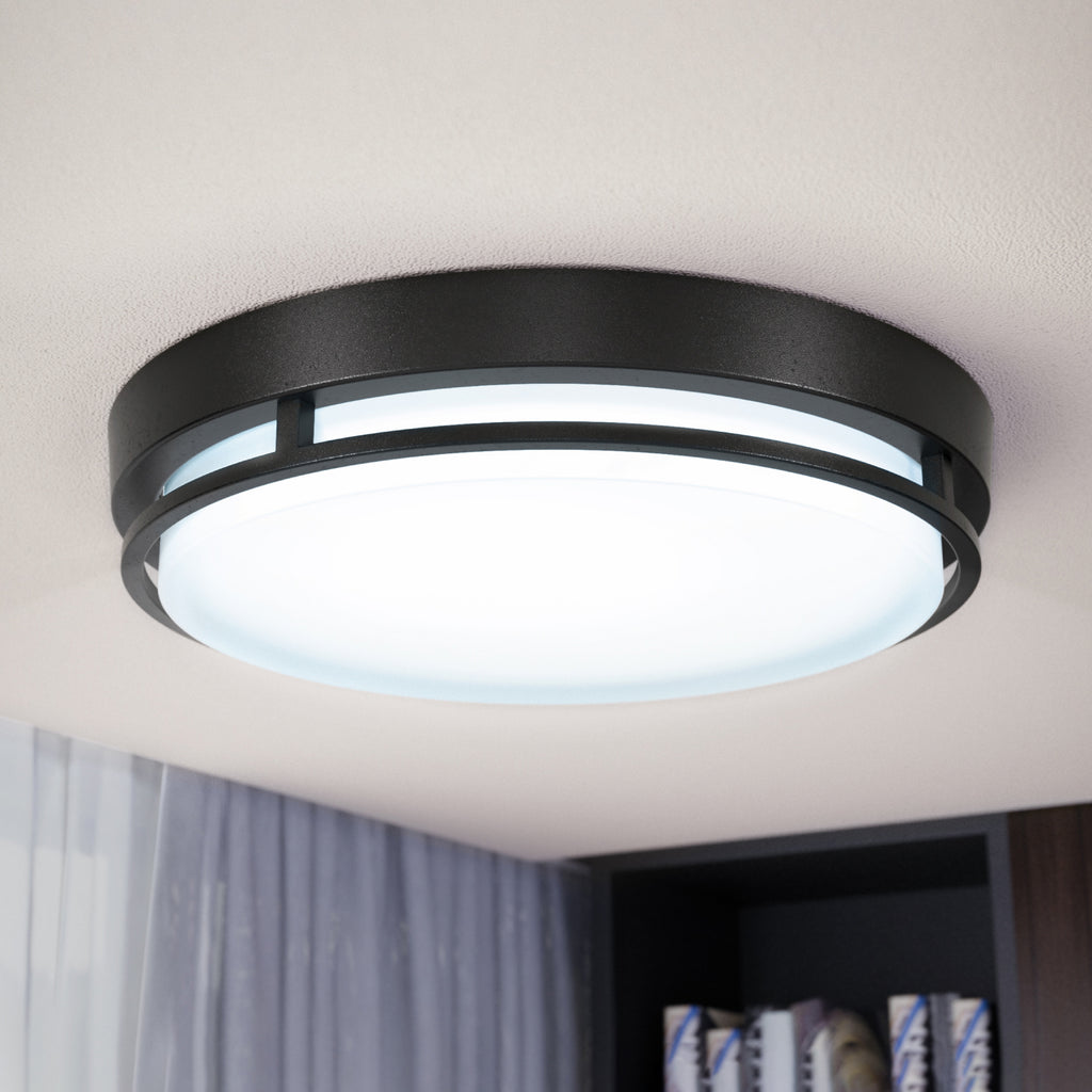 Matte-black, rust-resistant finish gives a sleek, modern touch to homes, offices, hallways, and more.
