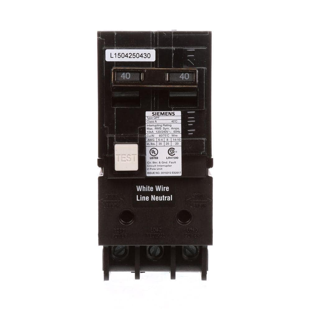 Siemens QPF 2-Pole GFCI Circuit Breaker, model QF230AP, product label detail, image 8
