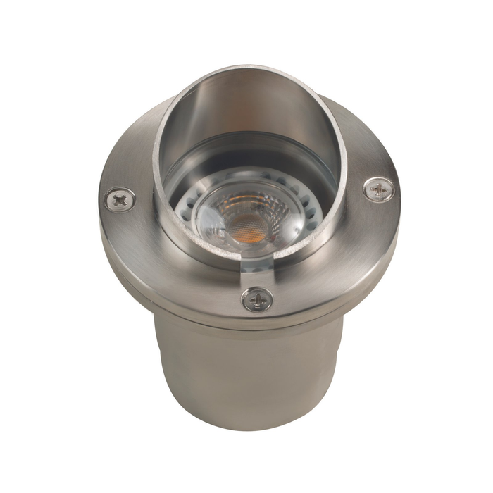 Stainless steel hooded round well light