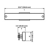 LED Satin Nickel Vanity Light, 22" Wide, Selectable CCT, FL5324D-B Series