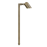 Brass Mini Single Head Path Light, 24 Inch Stem, Antique Bronze, 45° Beam Angle, 350 Lumens