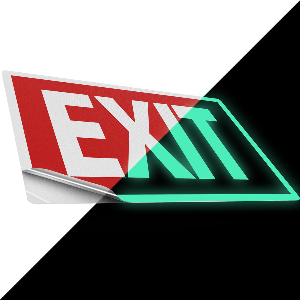 Sunco's photoluminescent exit sign sticker is non-electrical and fade & tear resistant. 