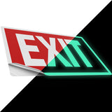 Photoluminescent Exit Sign Sticker, Glow in the Dark
