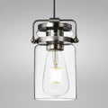 5 3/4" Satin Nickel & Clear Glass LED Mini Pendant Light, P308 Series