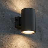 Dark Bronze Cylinder LED Wall Sconce, 38W/31W/19W, Dusk to Dawn Photocell , 5500 Lumens