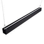 Black architectural linear pendant upper side close-up