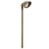 Brass Large Oval Path Light, 18 Inch Stem, Antique Bronze, 15° Narrow Beam Angle, 450 Lumens