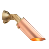 Raw copper long-hood directional bullet landscape light, alternate angled view
