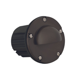 Brass Half-Moon step light in Gun Metal, alternate front view