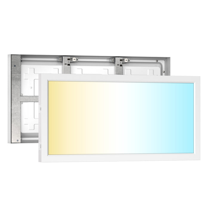 LED Ceiling Panel Light, 20W/18W/16W, 1x2, Selectable CCT, 2000 Lumens