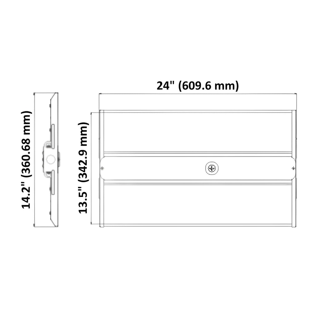 LED Rotatable Linear High Bay, 2ft, 220W, 277-480V, 30800 Lumens