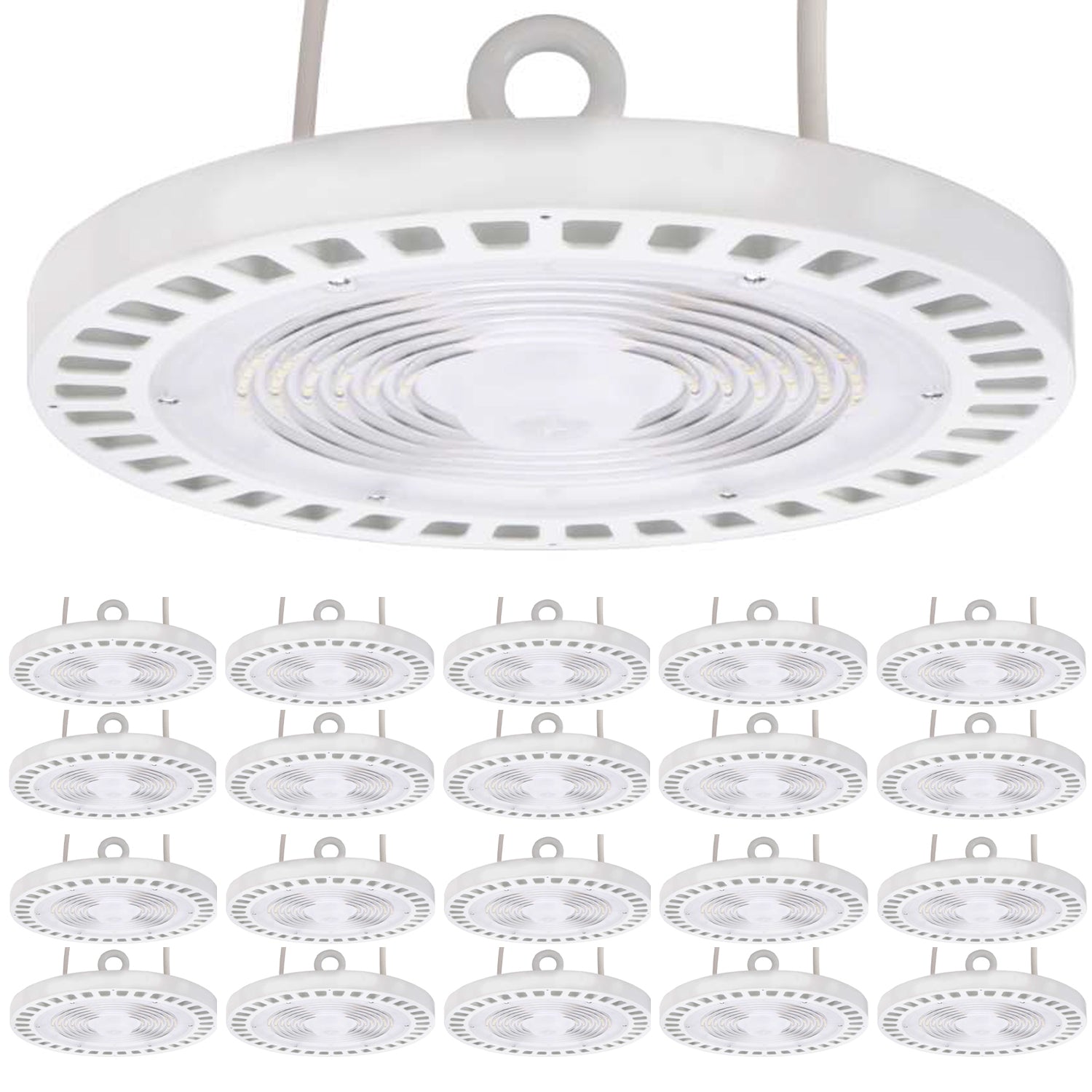 UFO High Bay 200W LED Fixture, White, 28000 Lumens