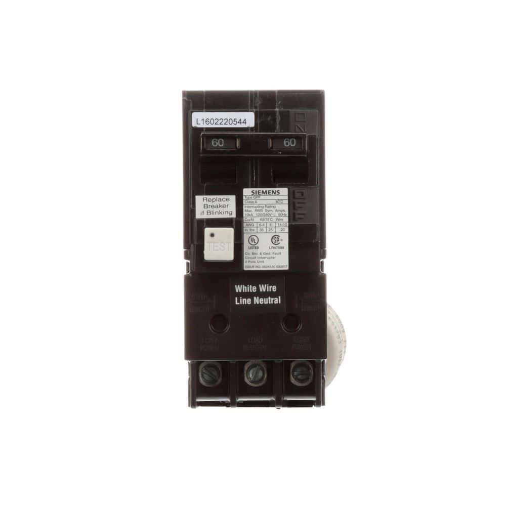 Siemens QPF 2-Pole GFCI Circuit Breaker, model QF230AP, product label detail, image 5