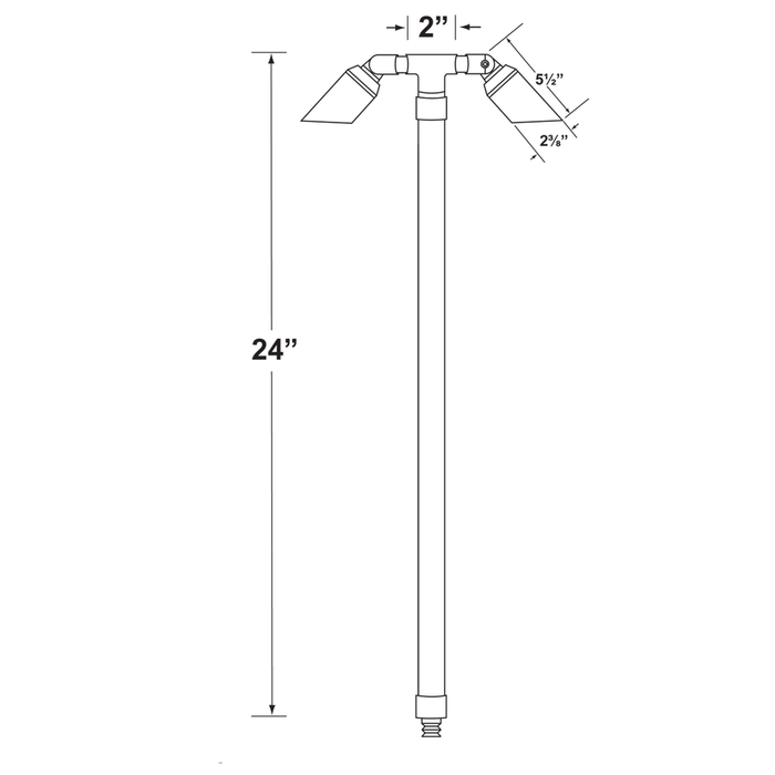 Slotted Double-Head Path Light in Black, alternate product view
