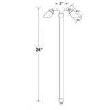 Slotted Double-Head Path Light in Black, alternate product view