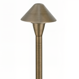 Close-up of 5.25 inch mini cone path light in antique bronze