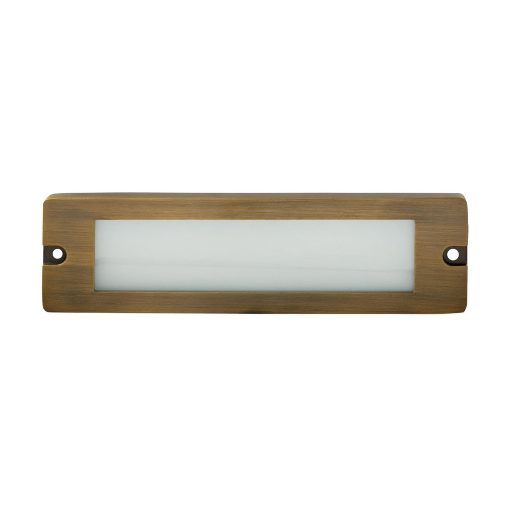 Brass Lensed Brick step light in Antique Bronze