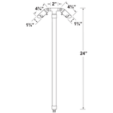 Brass Double-Head Path Light in Gun Metal, alternate product view